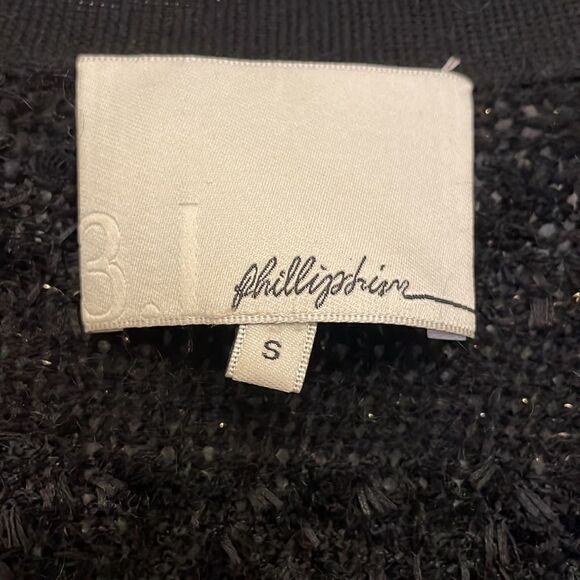 3.1 Philip Lim Black & Gold Metallic Stripe Cardigan - Picture 5 of 10